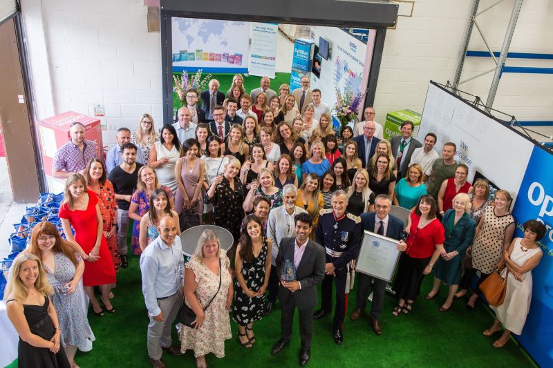 Queen's award photo of staff